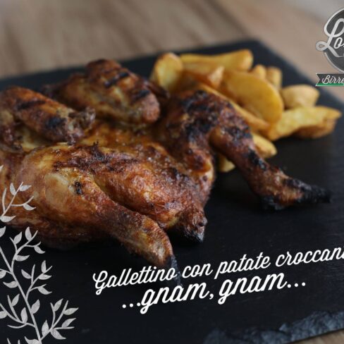Galletto alla brace con patate